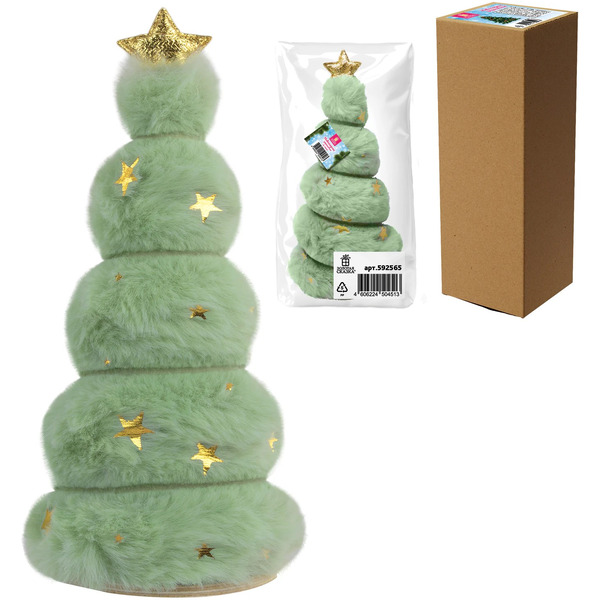 Украшение новогоднее интерьерное ЗОЛОТАЯ СКАЗКА Пушистая елочка 592565