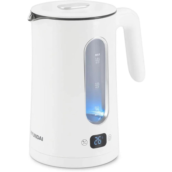 Электрочайник Hyundai HYK-G5510 белый/прозрачный