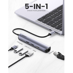 USB-хаб Ugreen CM418-10919 Space Gray