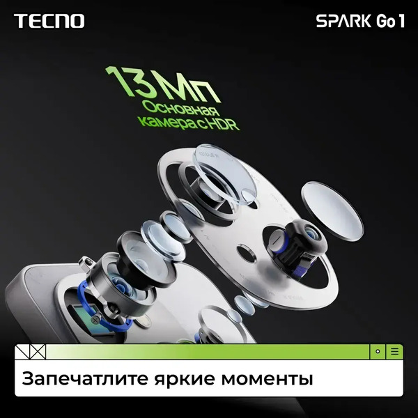 Смартфон Tecno Spark Go 1 4GB/128GB (черный)