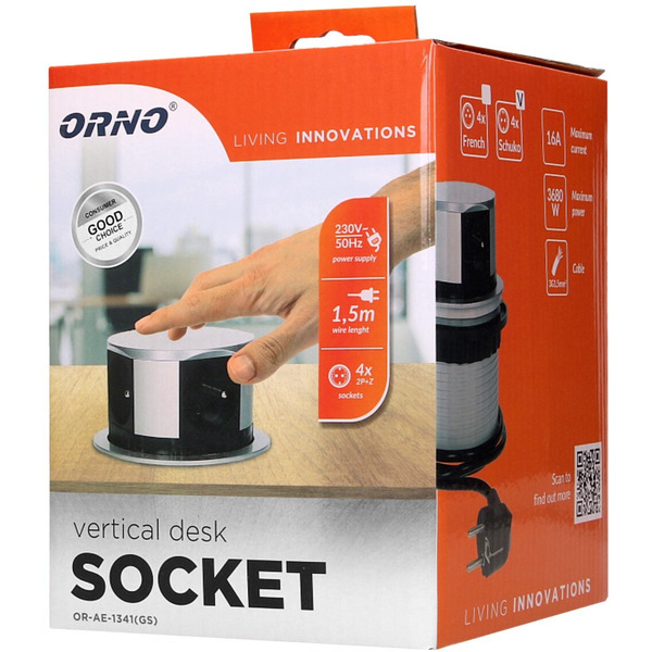 Блок розеточный Orno OR-AE-1341-AL 1,5 м