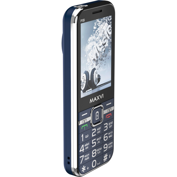 Мобильный телефон Maxvi P18i +ЗУ WC-114 (синий)