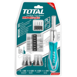 Отвертка-держатель бит с набором бит и торцевых головок TOTAL TACSD30246 (24 предмета)
