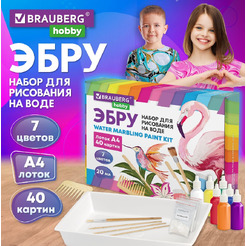 Набор для рисования на воде BRAUBERG HOBBY ЭБРУ 40 картин А4 665354