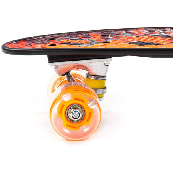 Доска роликовая Полесье 89601 (56 см) с наклейкой и оранжевыми колёсами