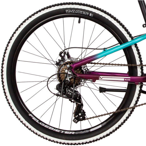 Велосипед Novatrack Katrina 7.D 24 2025 24AHD.KATRINA.10VGN5 (зелёный/фиолетовый)