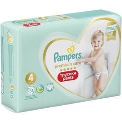 Подгузники-трусики для мальчиков и девочек PAMPERS Premium Care Pants Maxi (9-15 кг) Экономич (38 шт.)