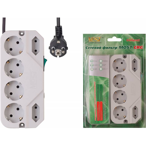 Сетевой фильтр Most CRG 2м (6 розеток) белый
