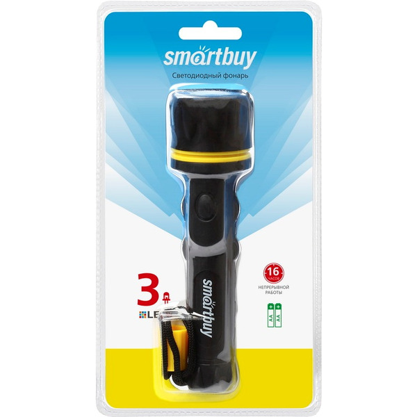 Светодиодный резиновый фонарь SMARTBUY 3 LED SBF-76-K