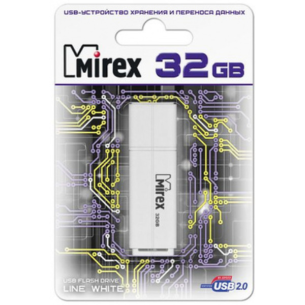 USB Flash MIREX Line White 32GB (13600-FMULWH32)