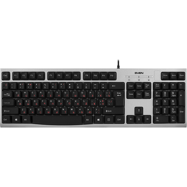 Клавиатура SVEN KB-S300 (серебристый/черный)