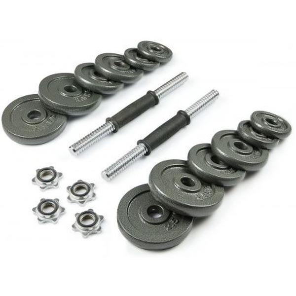 Набор гантелей с соединительным грифом Atlas Sport металлических в чемодане 20 кг (2x10 кг)