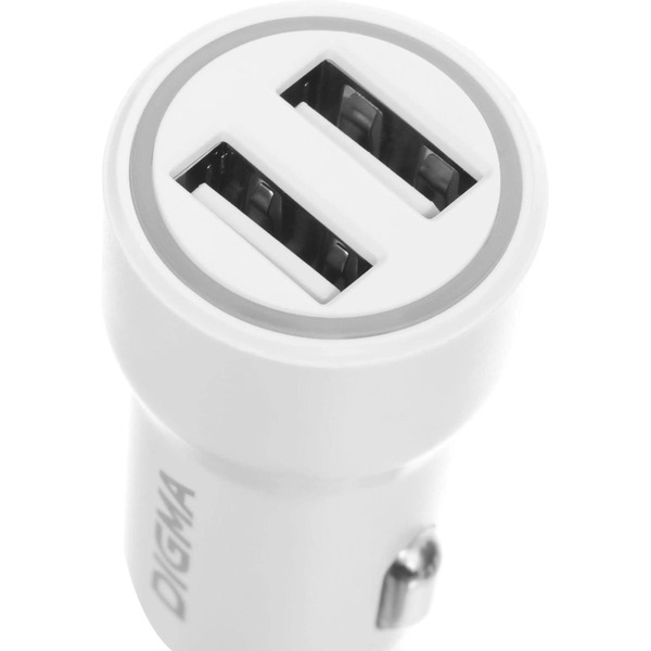 Автомобильное зарядное устройство Digma DGC1С (белый)