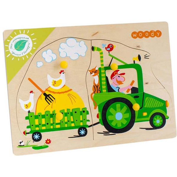 Пазл Woody Тракторист 02109