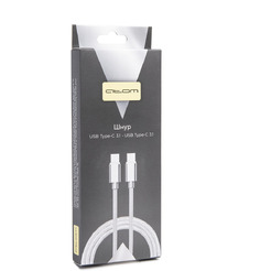 Кабель ATOM USB Type-C 3.1 - USB Type-C 3.1 1.8м (серебристый)