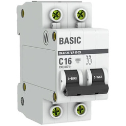 Выключатель автоматический EKF ВА 47-29 2P 16A (C) 4.5кА