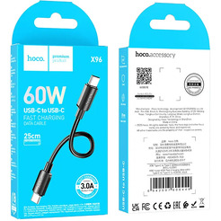 Кабель Hoco X96 60W USB Type-C - USB Type-C (0.25 м, черный)