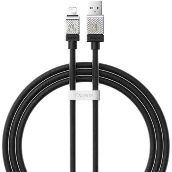 Кабель Baseus CoolPlay Series Fast Charging Data Cable 2.4A USB Type-A - Lightning (CAKW000501) 2 м, черный