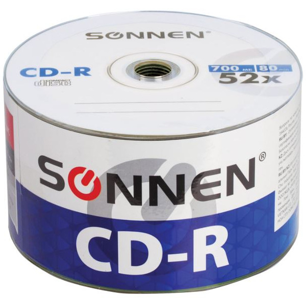 CD-R диск SONNEN 700 Mb 52x (50 шт)