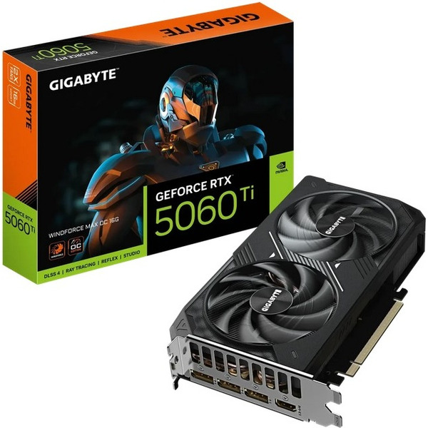 Видеокарта Gigabyte GeForce RTX 5060 Ti Windforce Max OC 16G GV-N506TWF2MAX OC-16GD