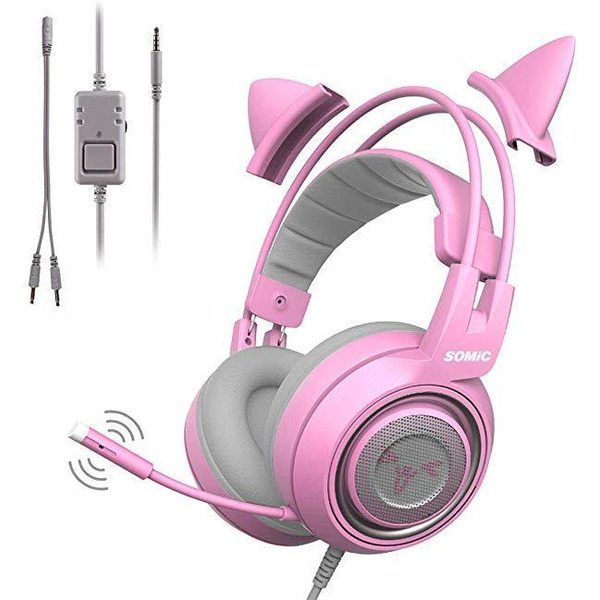 Наушники с ушками Somic G951S (розовый)