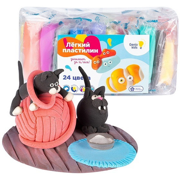 Набор для детской лепки GENIO KIDS-ART "Лёгкий пластилин 24 цветов" TA1726