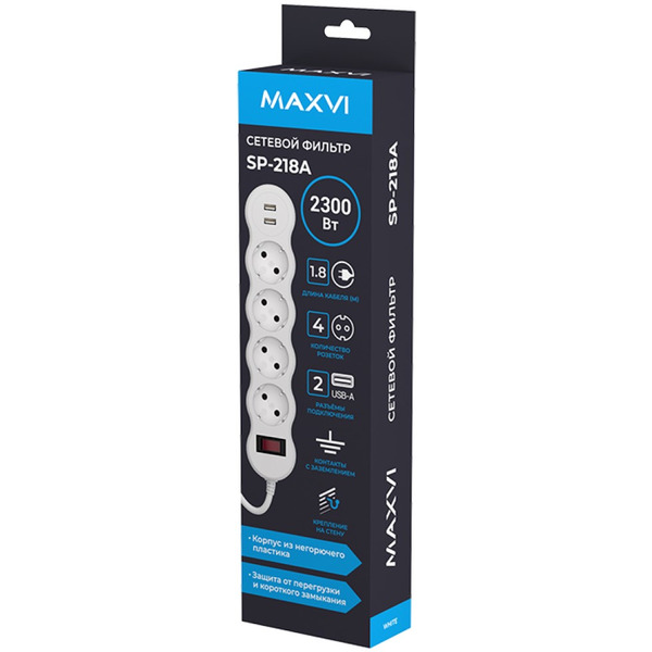 Сетевой фильтр Maxvi SP-218A