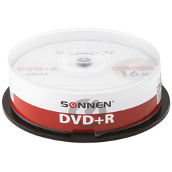 Комплект дисков DVD+R Sonnen 4,7 Gb 16x 25шт (513532)