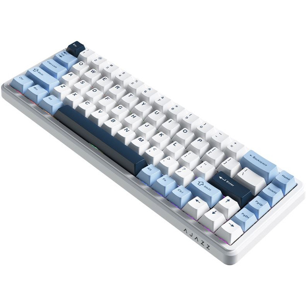 Компьютерная клавиатура AJAZZ AK680 MAX (сине-бело-темно-синие клавиши)