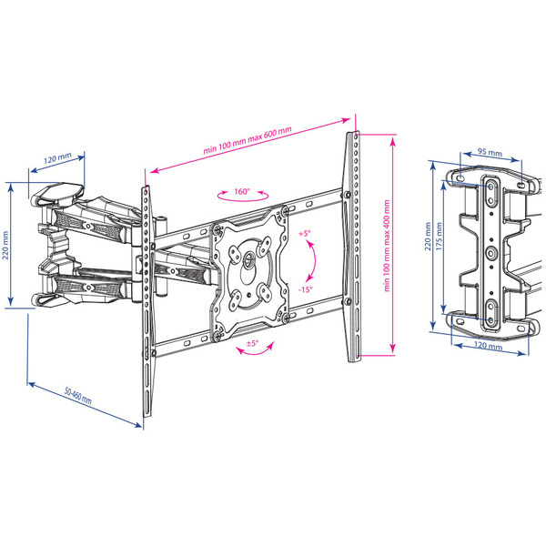 Кронштейн для телевизора Kromax ATLANTIS-46 серый (20259)