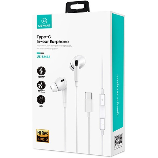 Проводные наушники USAMS EP-41 Type-C (SJ452HS01) белый