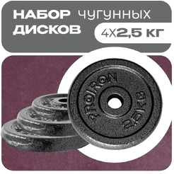 Набор чугунных дисков Proiron НЧД4250 (4 х 2,5 кг)
