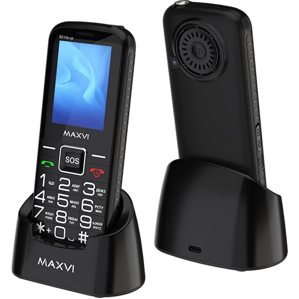 Мобильный телефон Maxvi B21ds up +ЗУ WC-112 (черный)