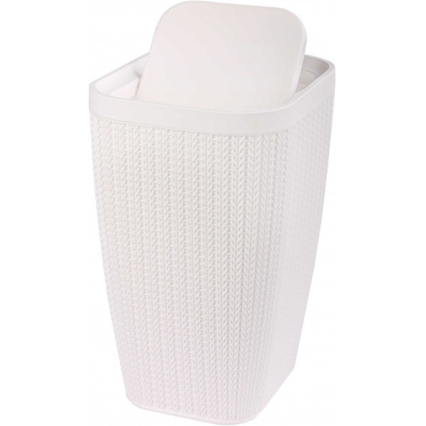 Мусорное ведро Альтернатива Вязаное плетение М7487 10 л (белый)