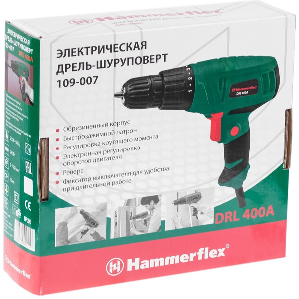 Шуруповерт сетевой Hammer Flex DRL400A