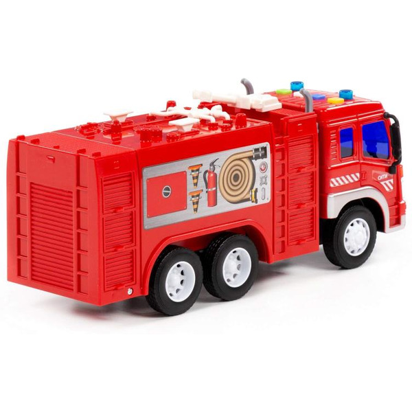 Грузовик Полесье Сити автомобиль-пожарный инерционный 86396 (красный)