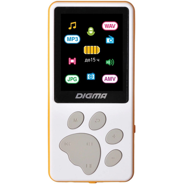 Плеер MP3 Digma S4 8GB (белый/оранжевый)