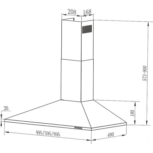 Кухонная вытяжка MAUNFELD Cork 60 (белый)