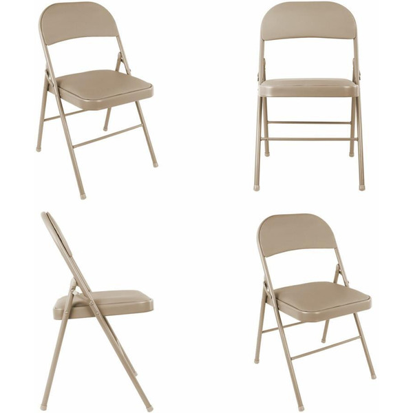 Стулья складные BRABIX Golf Plus CF-003 КОМФОРТ (КОМПЛЕКТ 4шт., бежевый каркас, кожзам бежевый) 533033
