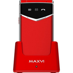 Кнопочный телефон Maxvi E11ds (красный/серебристый)
