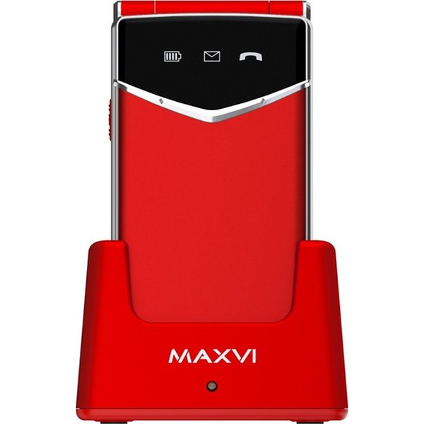 Кнопочный телефон Maxvi E11ds (красный/серебристый)