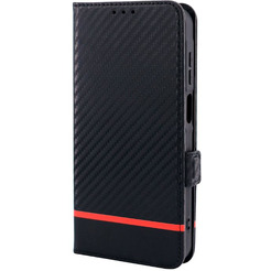 Чехол-книжка Case Book для POCO F6 Pro 5G с магнитной застежкой (черный карбон)
