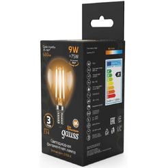 Светодиодная лампочка Gauss Filament Globe E14 9 Вт 2700 К 105801109 (10 шт)