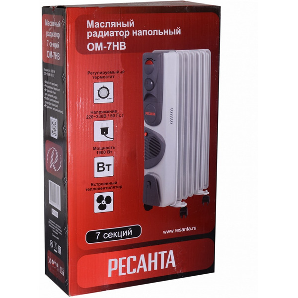 Масляный радиатор с вентилятором Ресанта ОМ-7НВ (67/3/10)