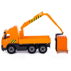 Автомобиль-кран с манипулятором Полесье 8800 + конструктор Супер-Микс
