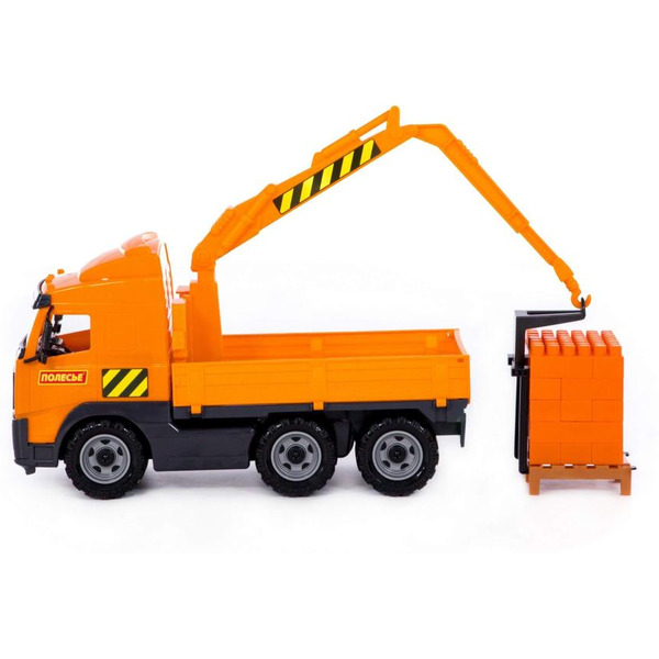 Автомобиль-кран с манипулятором Полесье 8800 + конструктор Супер-Микс