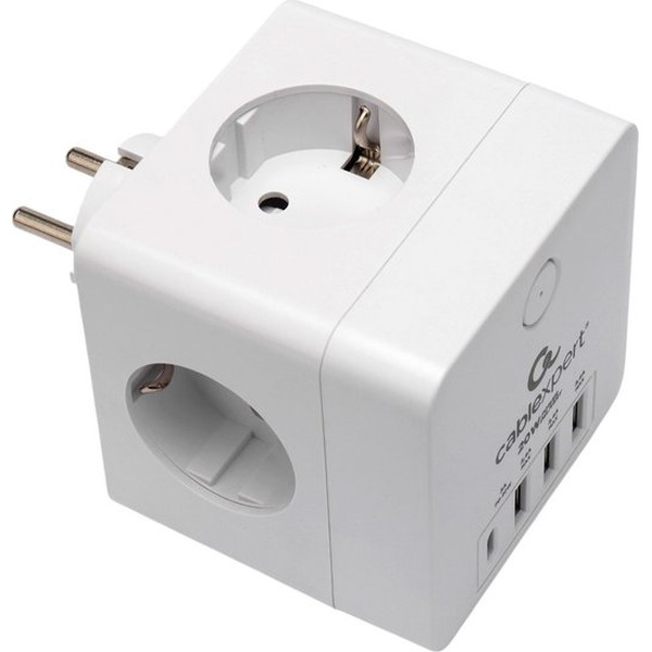 Сетевой фильтр Cablexpert CUBE-4-CU3-W