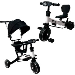 Беговел-велосипед Bubago Split BG-FPY-158-3 с ручкой (черный/белый)