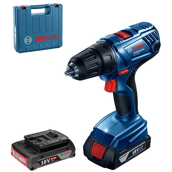 Дрель-шуруповерт Bosch GSR 180-LI (06019F8109) с 2-мя АКБ, кейс