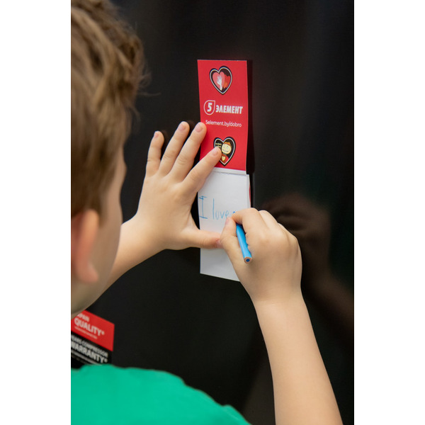 Блокнот "Дай пять Добру" с магнитом (красный)